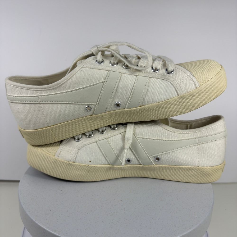 Gola Coaster Women's Sneakers Off-White Canvas Low Top Retro Trainers Size 9 - Picture 10 of 16